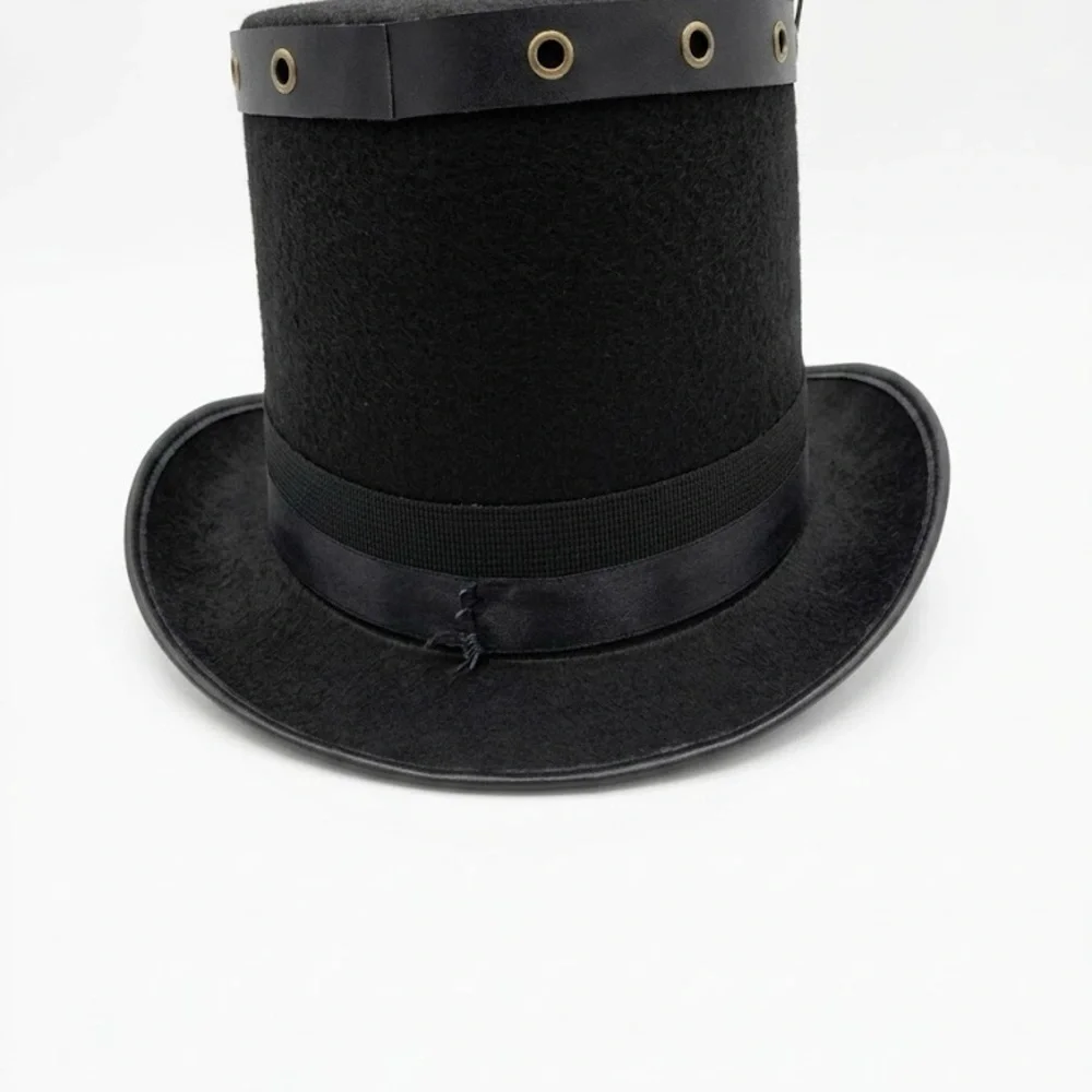 Steampunk Black  Top Hat with Gold Accents